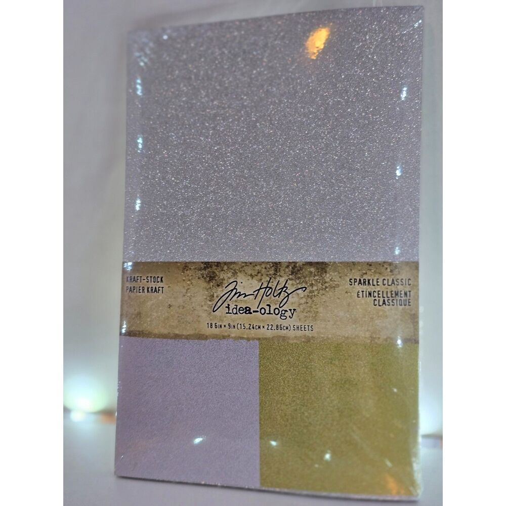 Tim Holtz Idea-ology Kraft-Stock Sparkle Classic 18 Sheets 6x9 TH94315 NEW